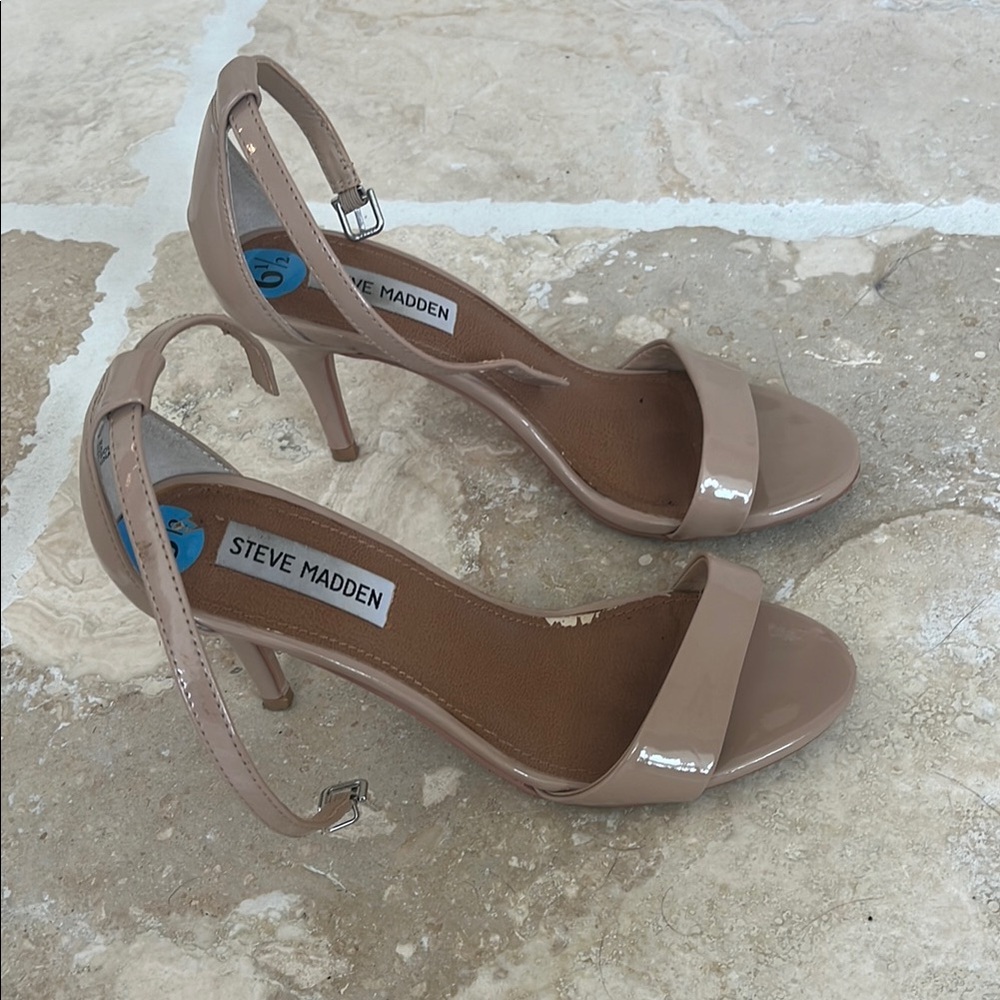 Steve Madden Tan Heels with Ankle Strap